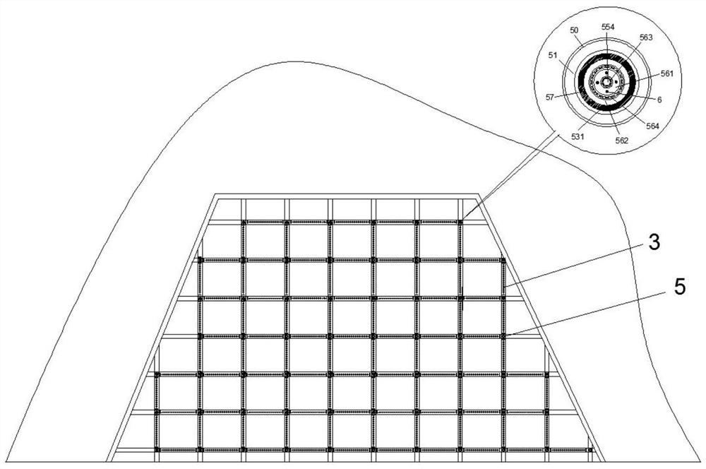 Construction method of self-monitoring type slope anti-seismic flexible supporting structure