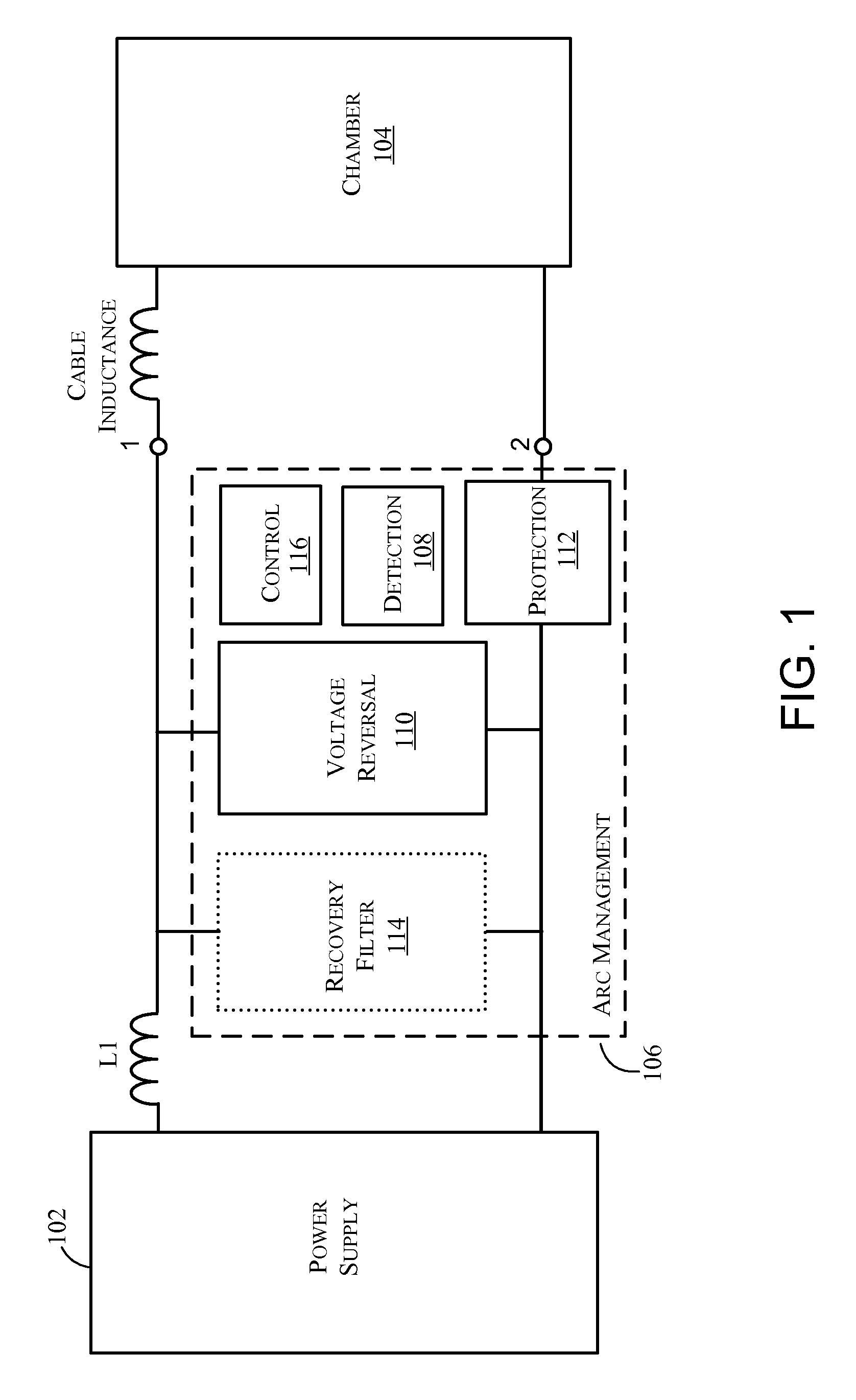 Arc management with voltage reversal and improved recovery