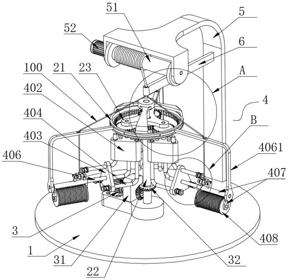 A colored twisted rope processing equipment