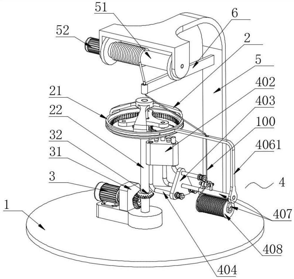 A colored twisted rope processing equipment