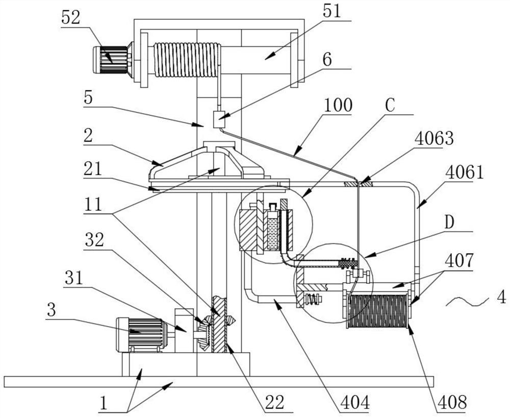 A colored twisted rope processing equipment