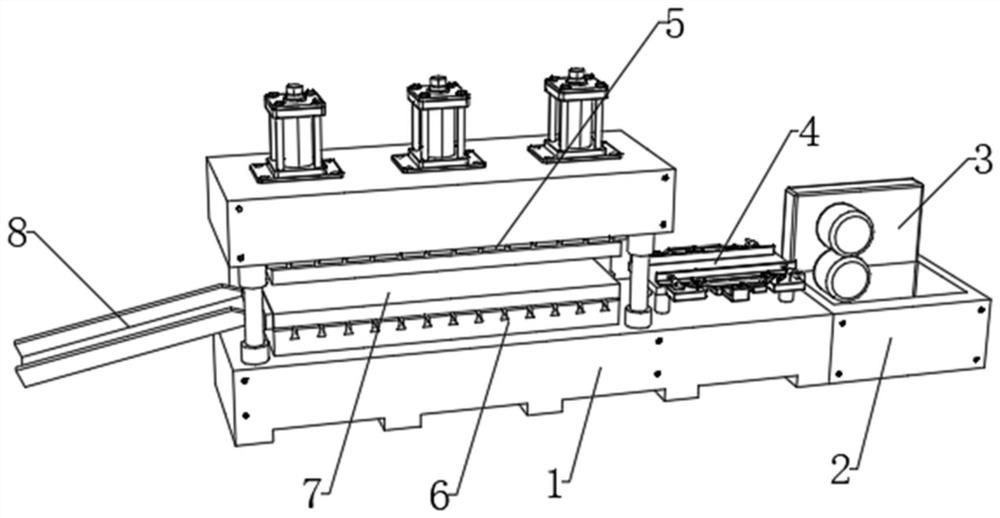 Stamping die for lower cover plate of notebook computer