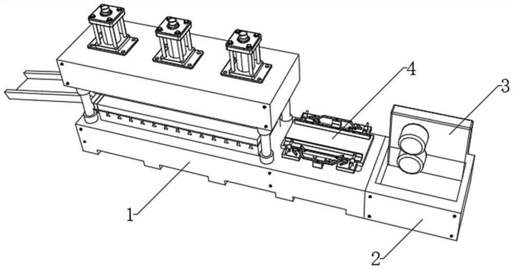 Stamping die for lower cover plate of notebook computer