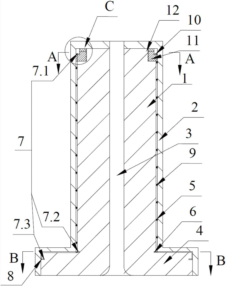 Wind power main shaft provided with strengthening layer and machining technology of wind power main shaft