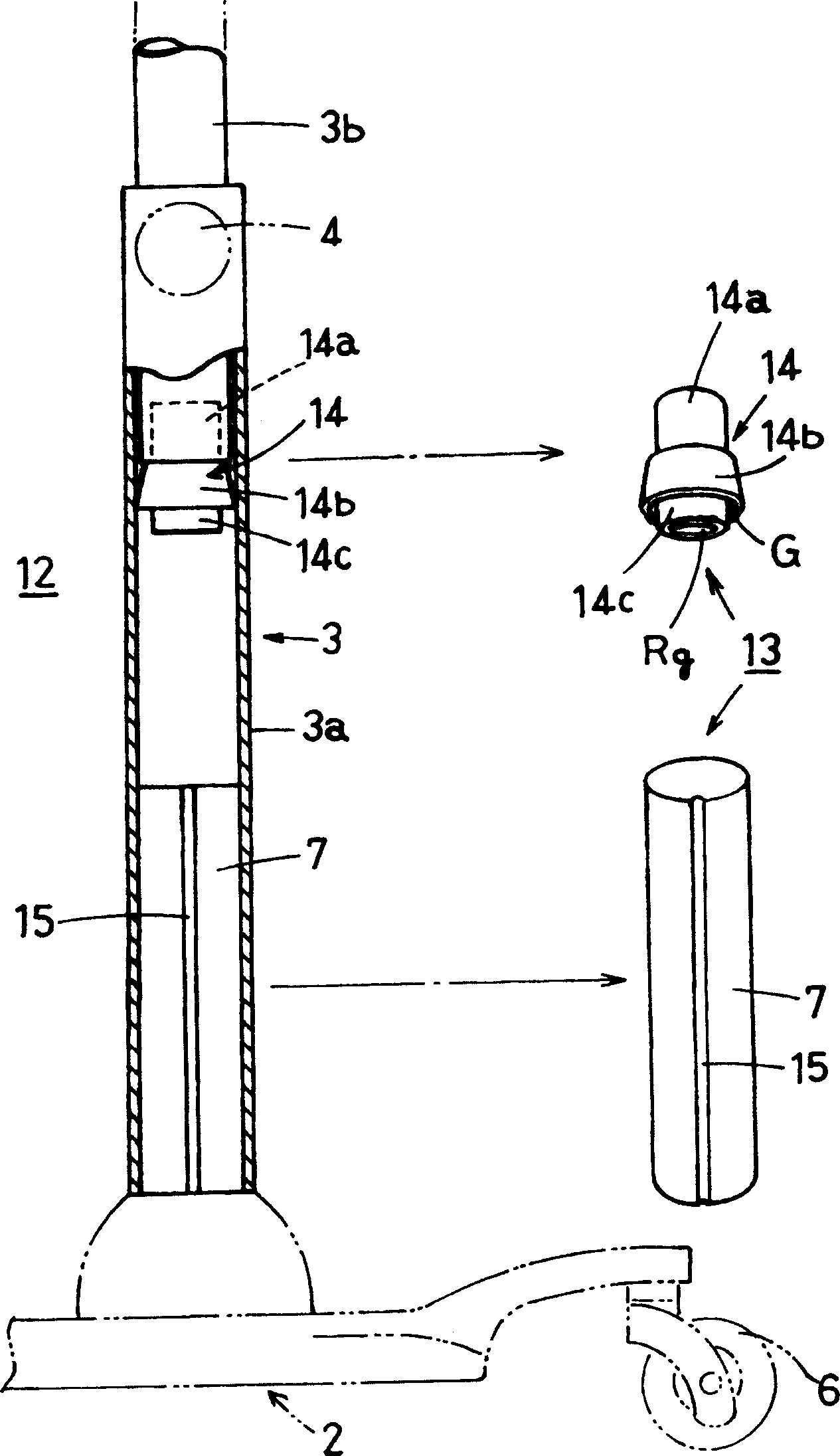 Cushioning device of support column on infusion stand