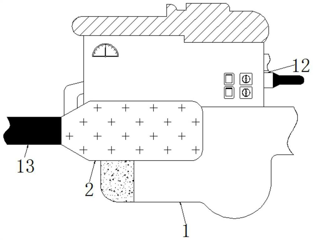 Pudendum administration device capable of solving problems of insufficient administration due to inner wall wrinkles and incapability of quantification