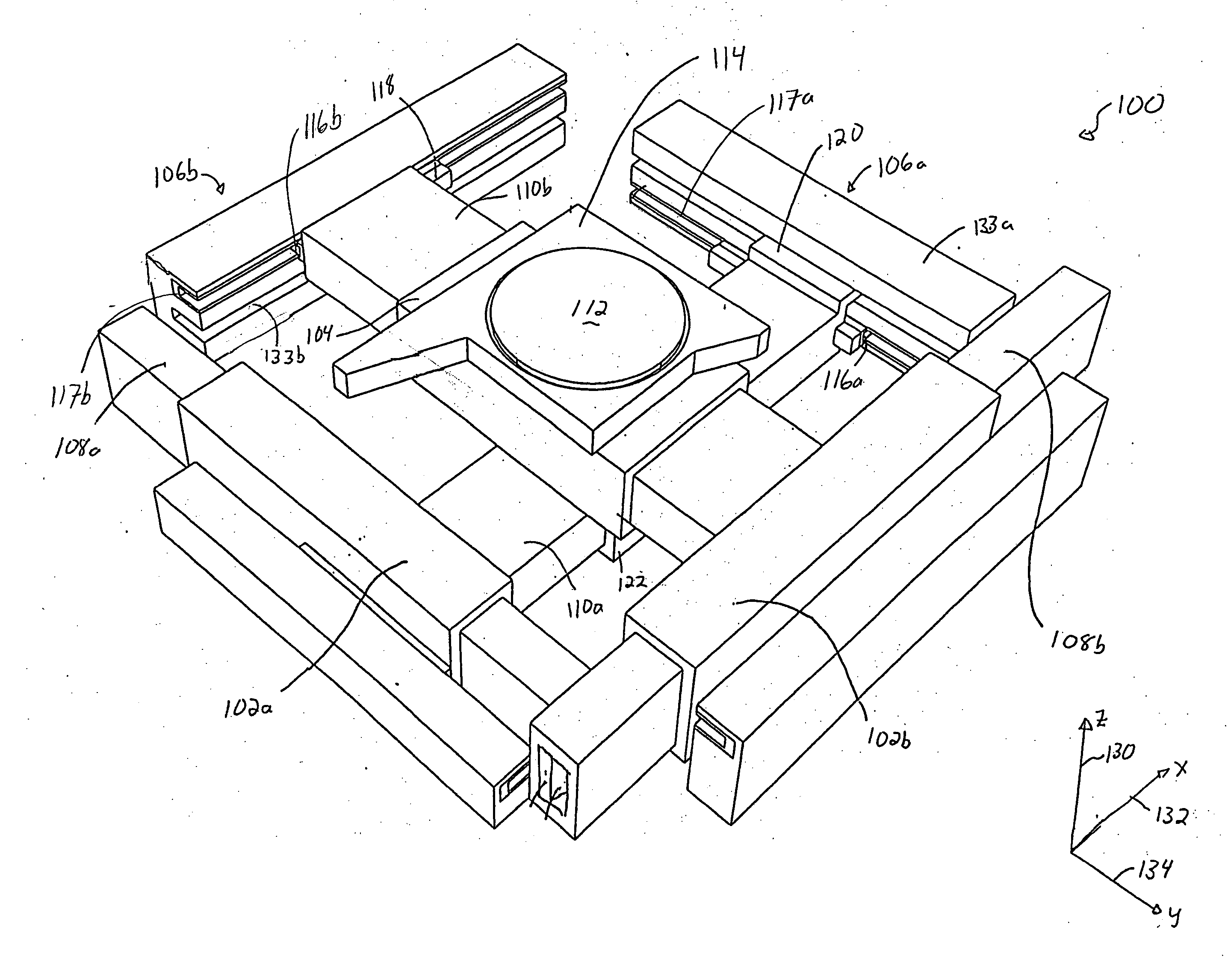 Air bearing compatible with operation in a vacuum