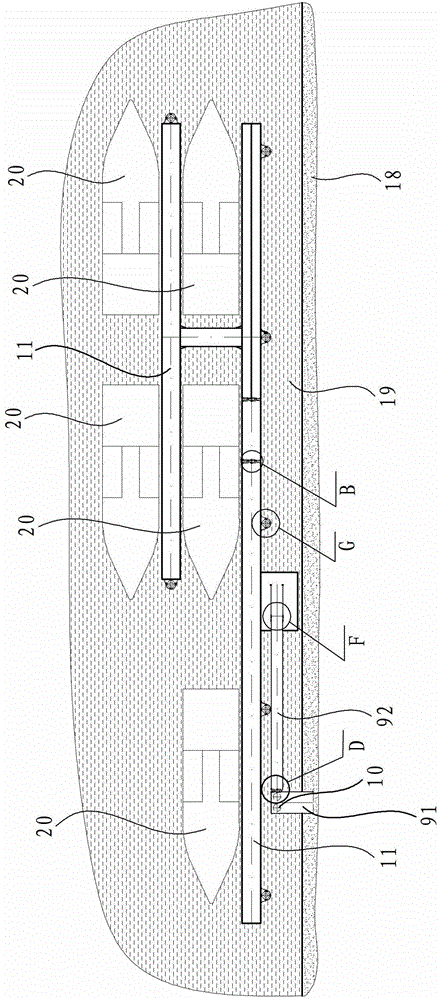 Vertical pile positioning landing stage