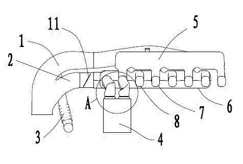 Air inlet vortex adjusting structure of diesel engine