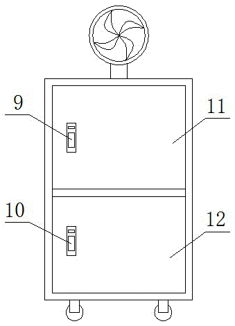 Advertisement cabinet with spraying fan