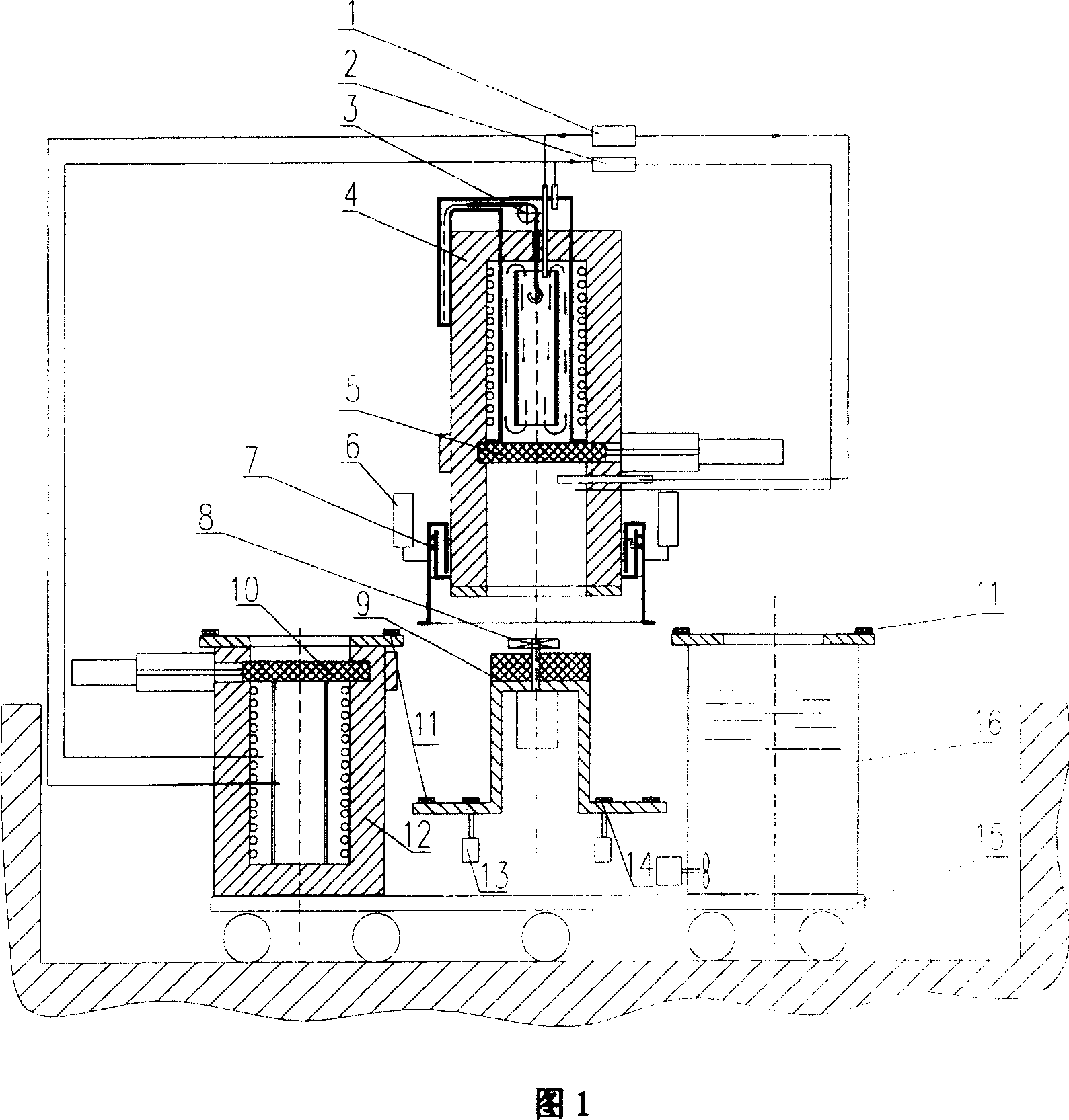 Work piece sealing transfer device of vertical heating treatment production line