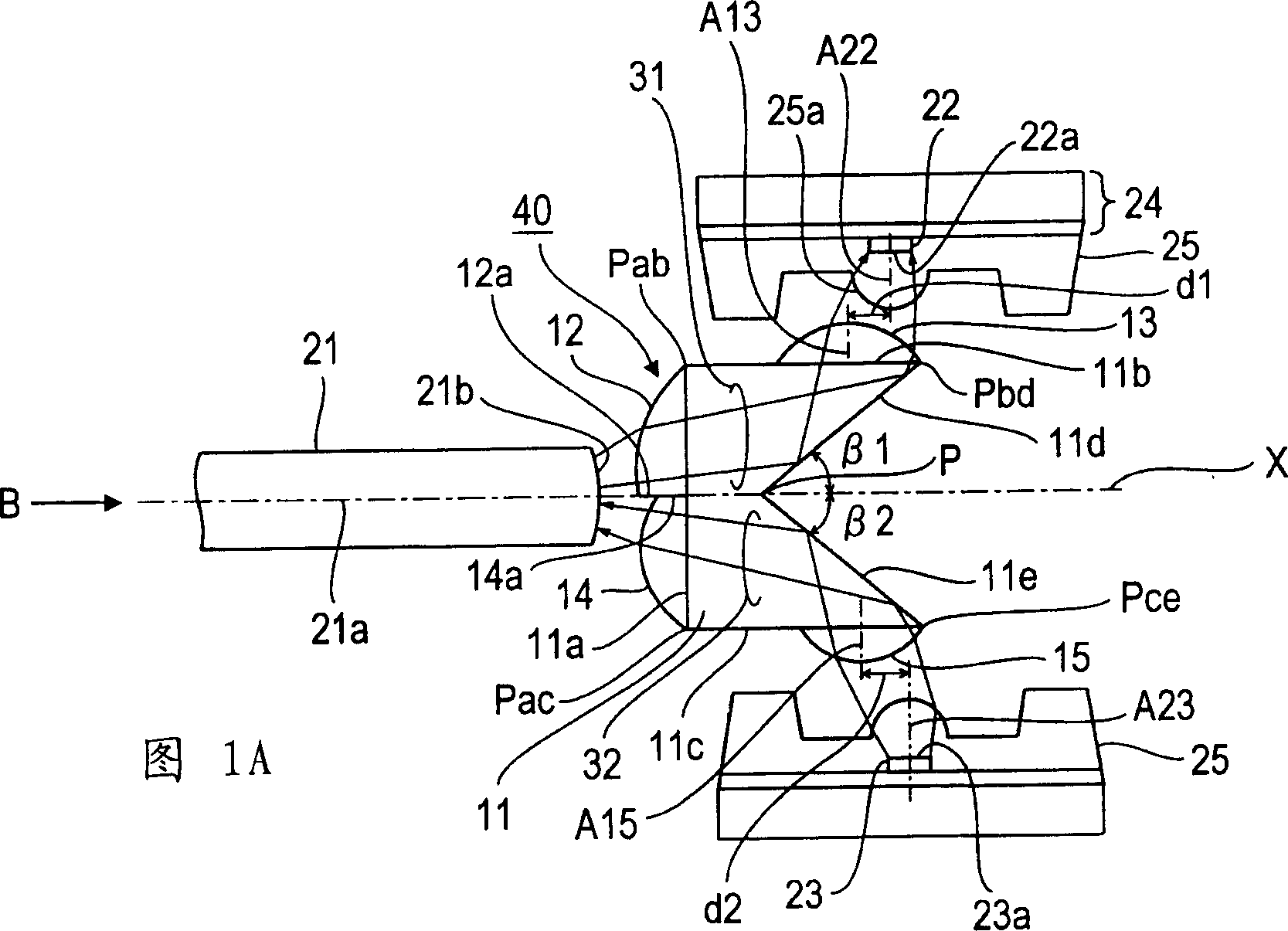 Optical device for double-path optical communication and op-tical emitting-receiving machine