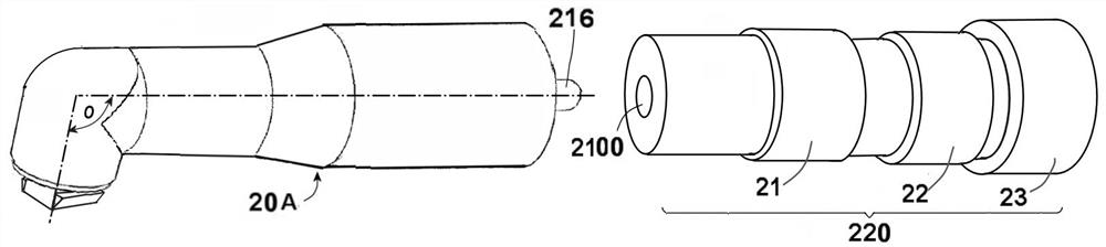 A swing angle and its application in tooth surface polishing and bleaching device