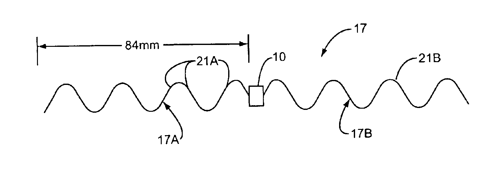 Wave antenna wireless communication device and method