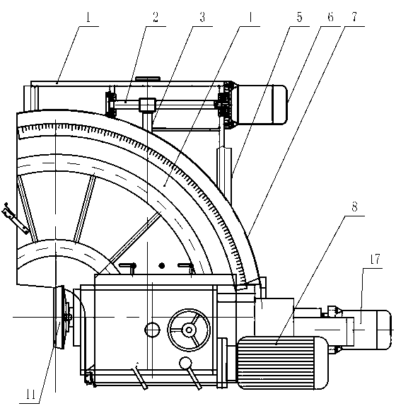 Lifting rotary adjusting mechanism for milling head of edge milling machine