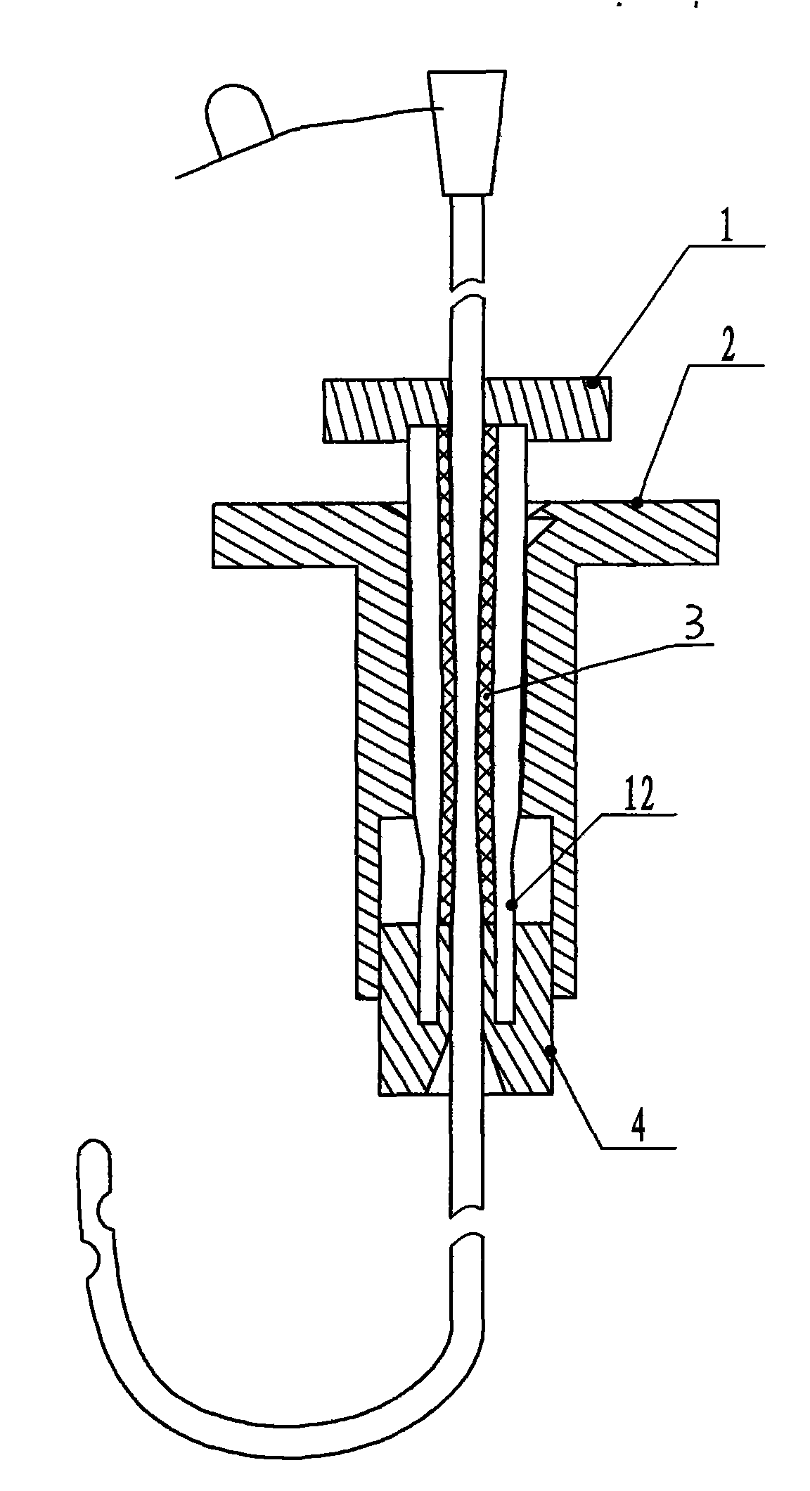 Disposable safety self-locking tube-placing device