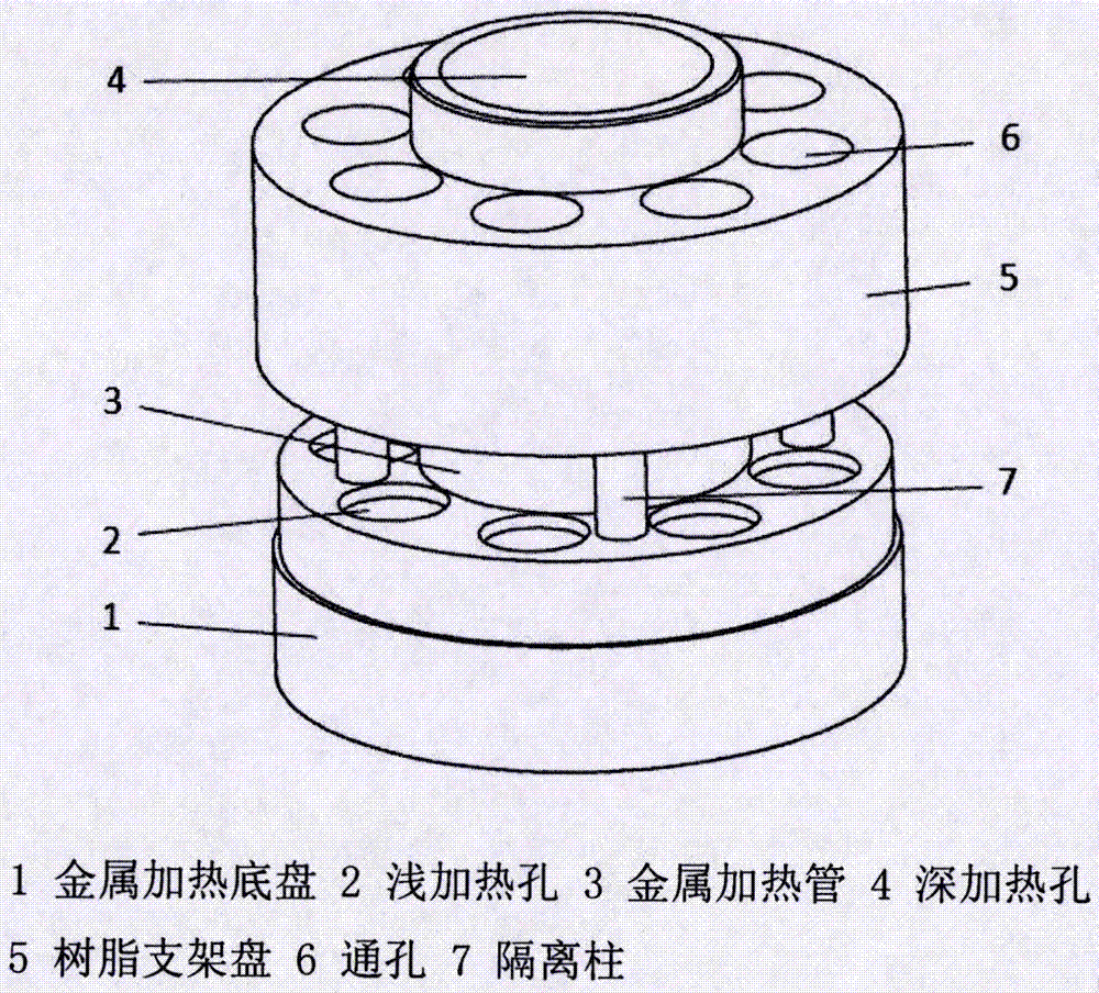 Combined type heating element capable of heating small amount of resin