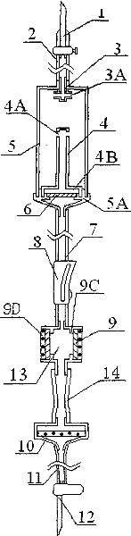 Automatic air exhaust and blood return preventing infusion apparatus