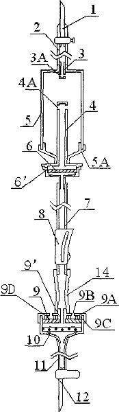 Automatic air exhaust and blood return preventing infusion apparatus