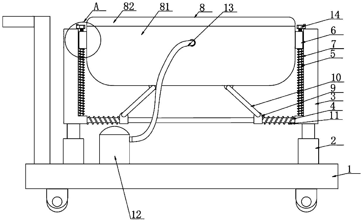 Conveniently regulated clinical transferring device for neonatology department