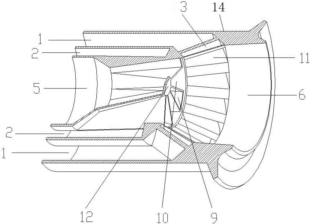 Pyrolysis fuel gas and air rapid mixing device