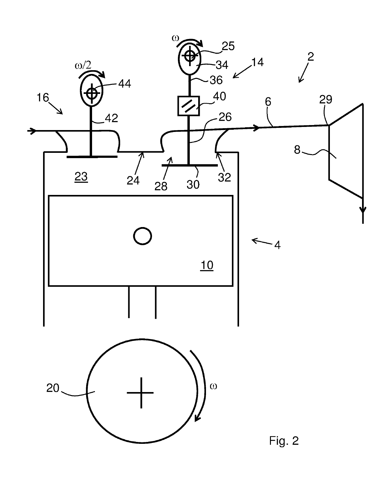 Four stroke internal combustion engine and thereto-related method