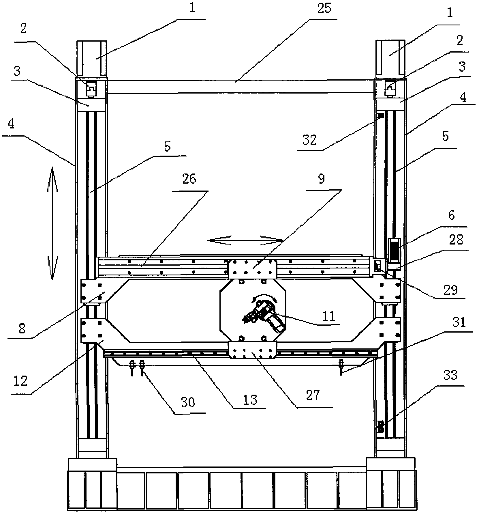 Travel driving device for spraying robot