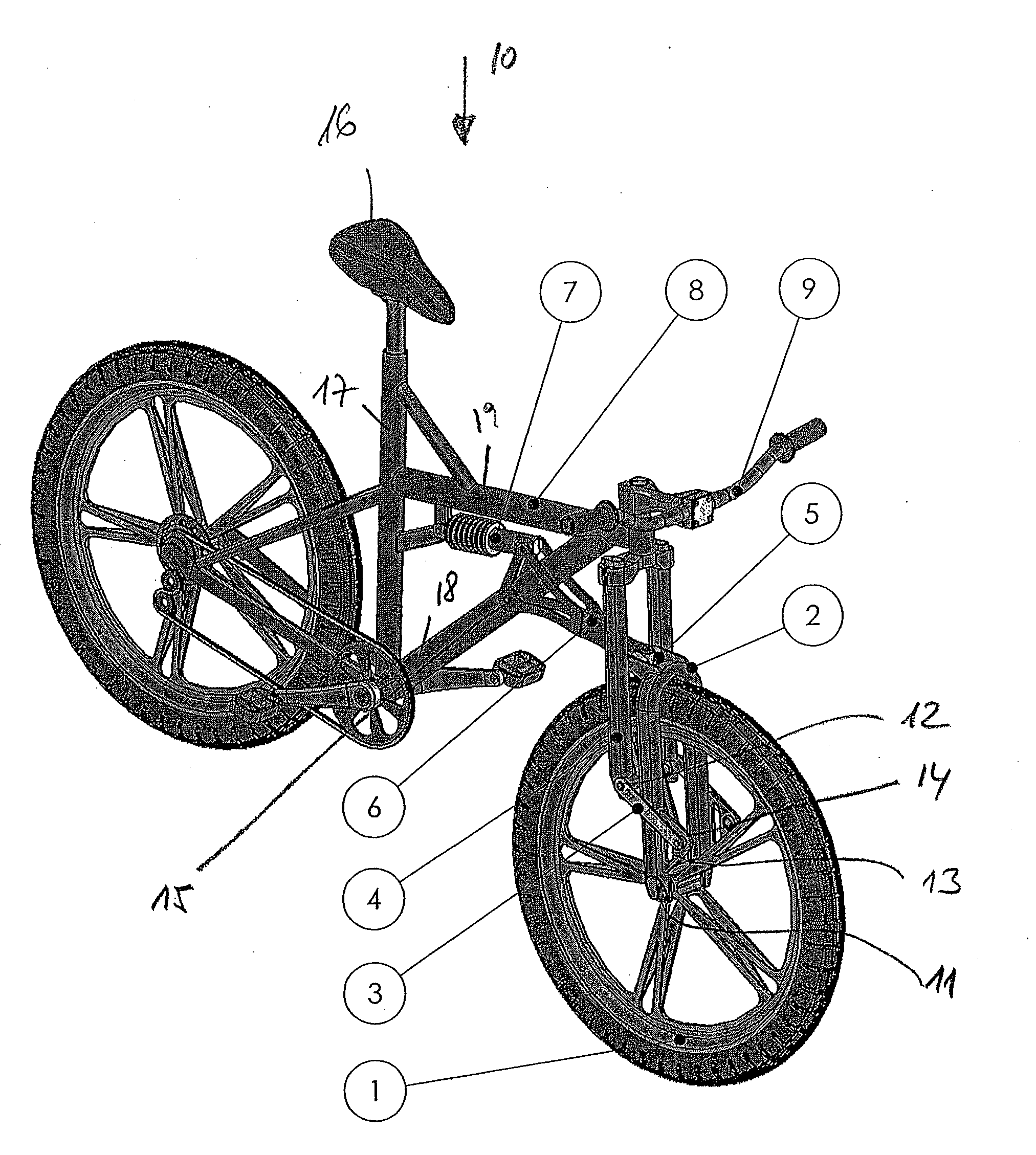 Front wheel suspension for a single-track vehicle