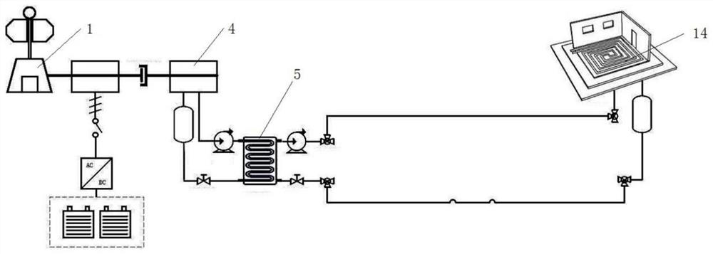 Seawater source heat pump heating device and its control method based on wind magnetic eddy current