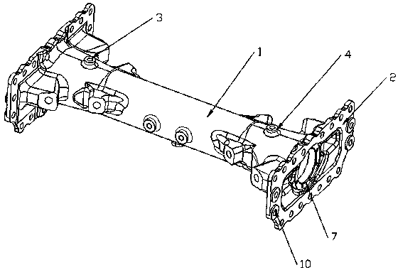 Integrally-cast crossbeam with air storage function of air suspension frame