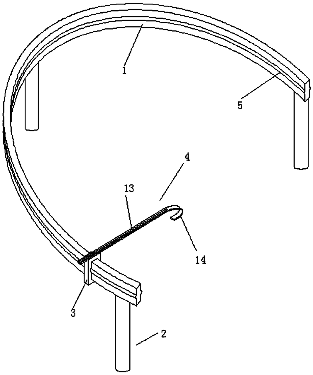 Dragging hook fixator for neurosurgery department