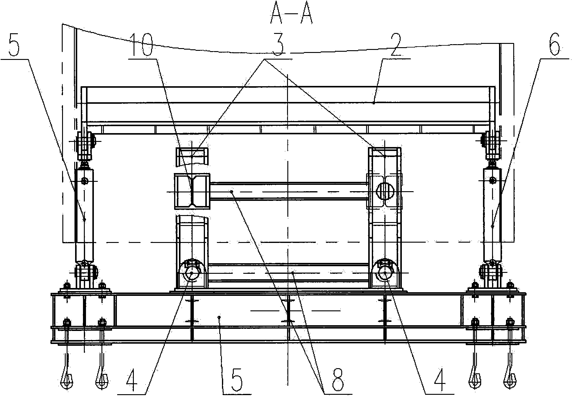 Cage-stabilizing and cage-locking device for cage of vertical shaft