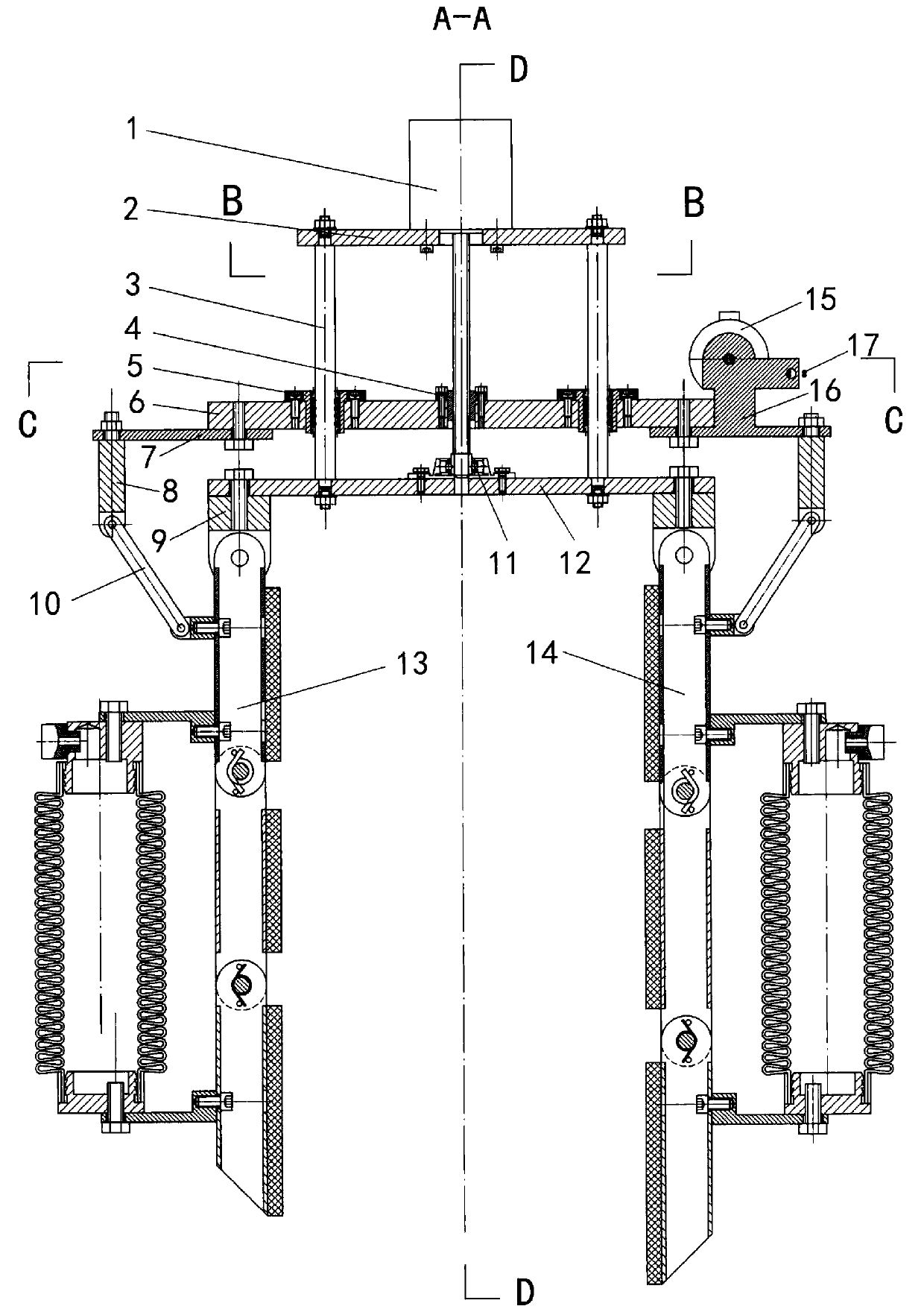 An electric-pneumatic composite drive flexible finger-like eagle claw logistics packaging manipulator