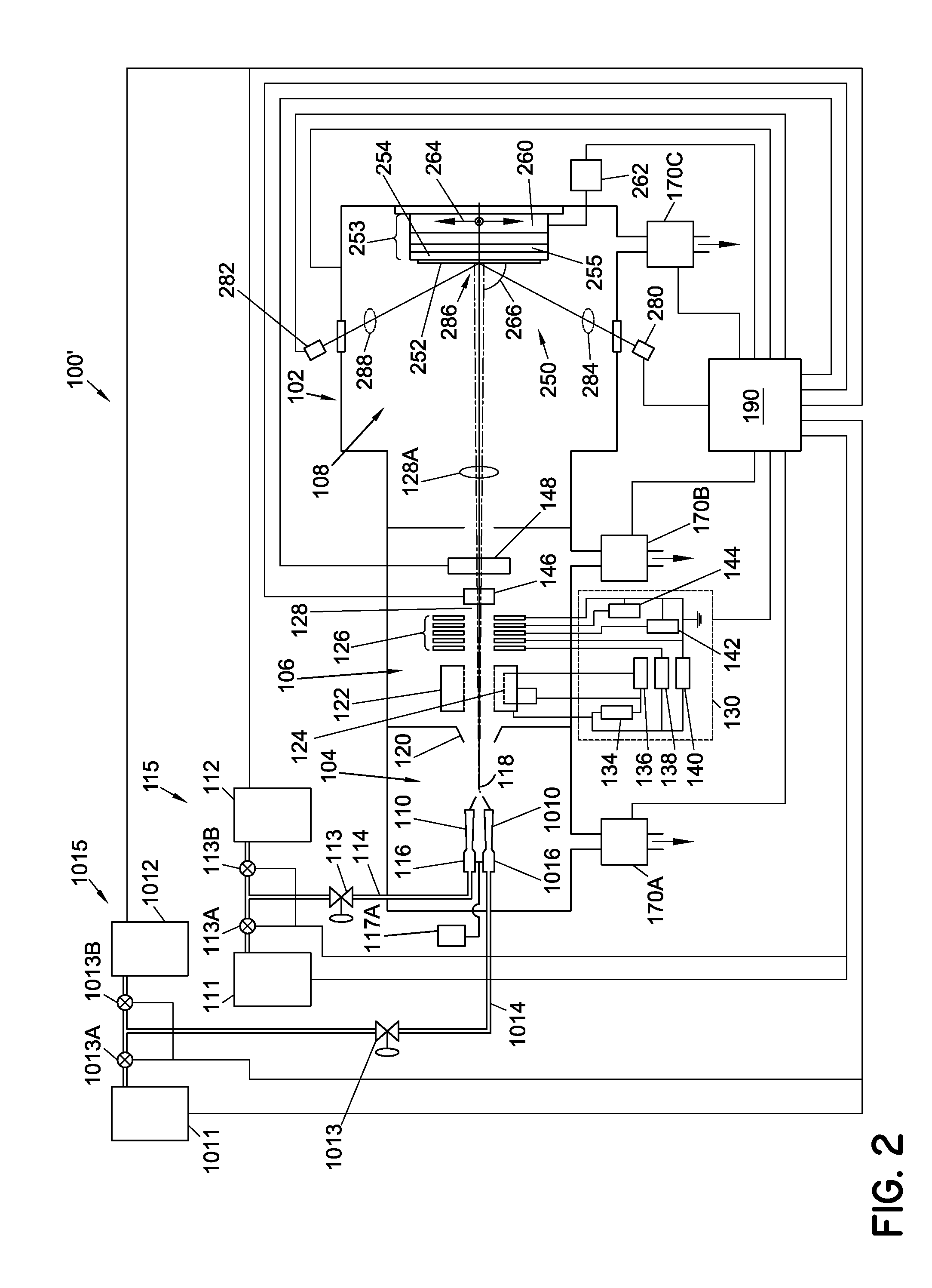 Multiple nozzle gas cluster ion beam processing system and method of operating