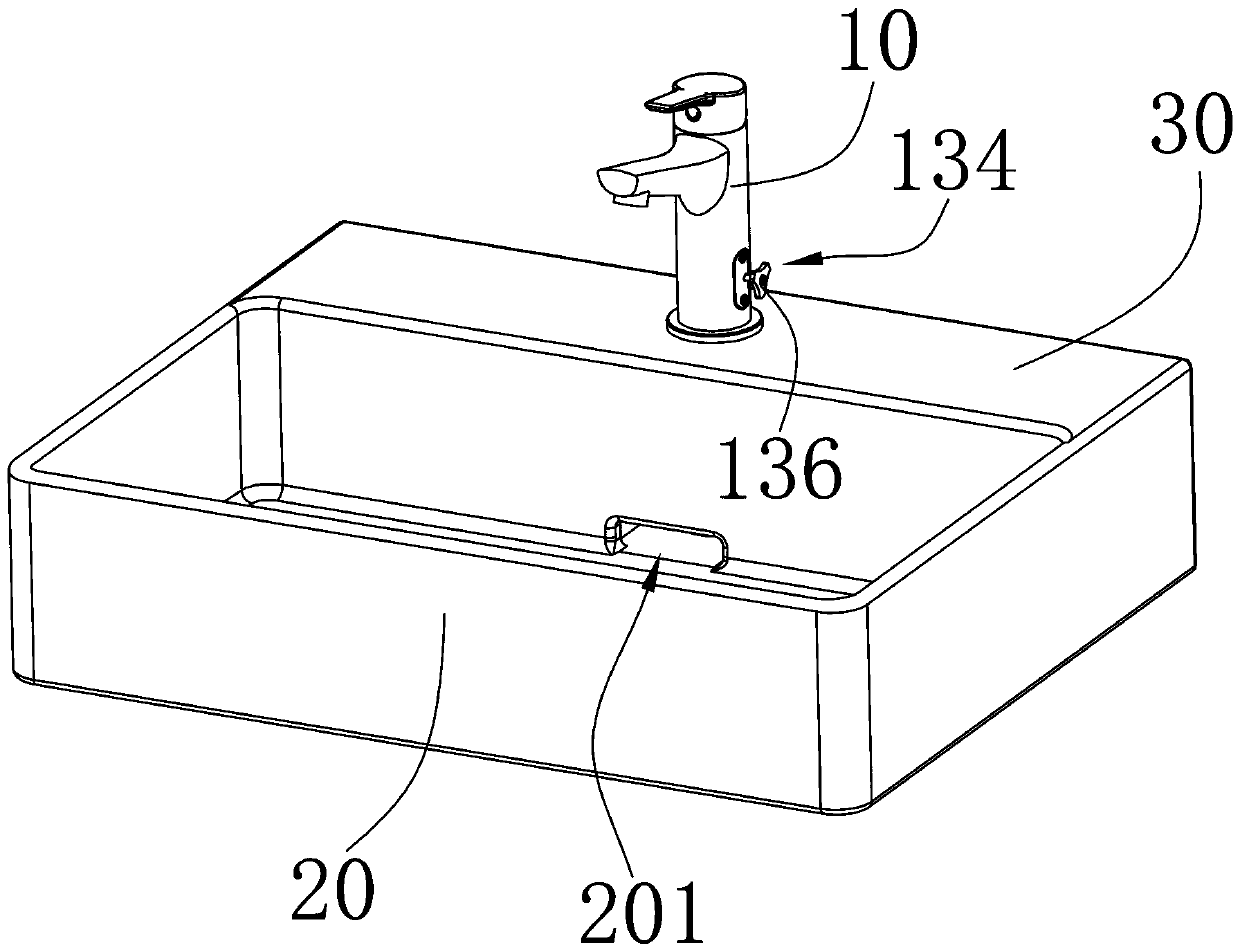 Water inlet and drainage integrated faucet and basin body