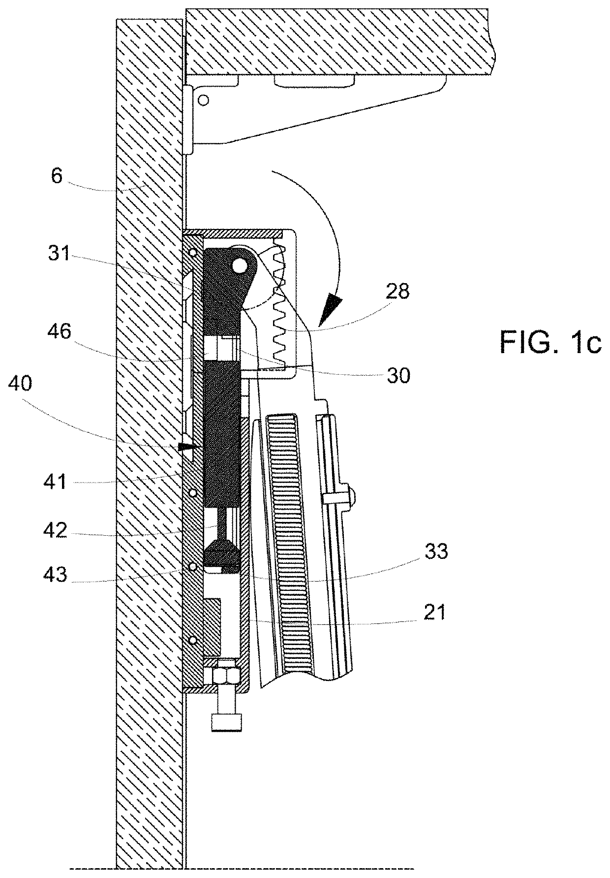 Automatic opening mechanism for flap doors