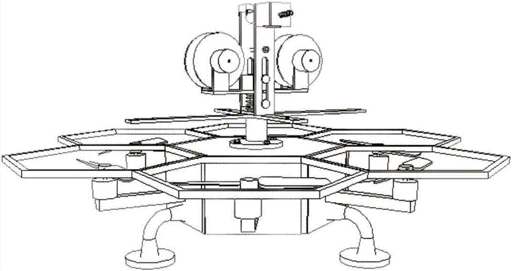 Conductor-walking type line route inspection device based on technology of multi-rotor-wing unmanned planes