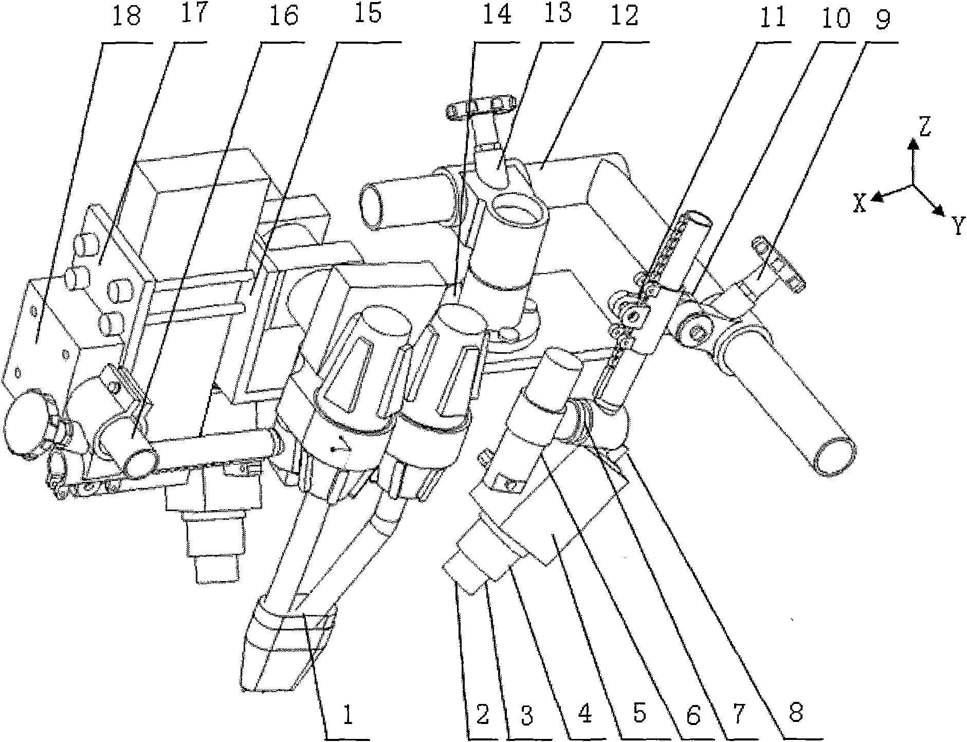 Double-wire pulsed welding melten pool bidirectional near-infrared synchronous vision sensing method and device