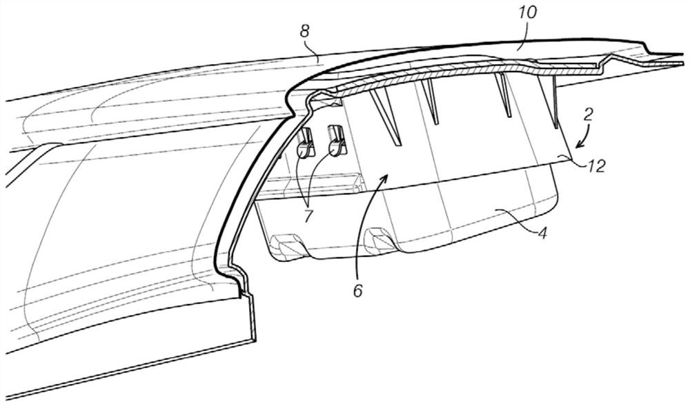 Passenger airbag chute channel with radial rib pattern