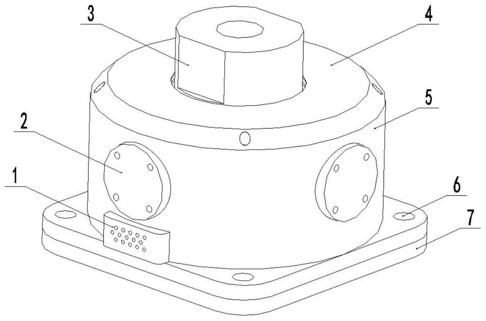 Triaxial active shock absorber based on piezoelectric effect and system thereof