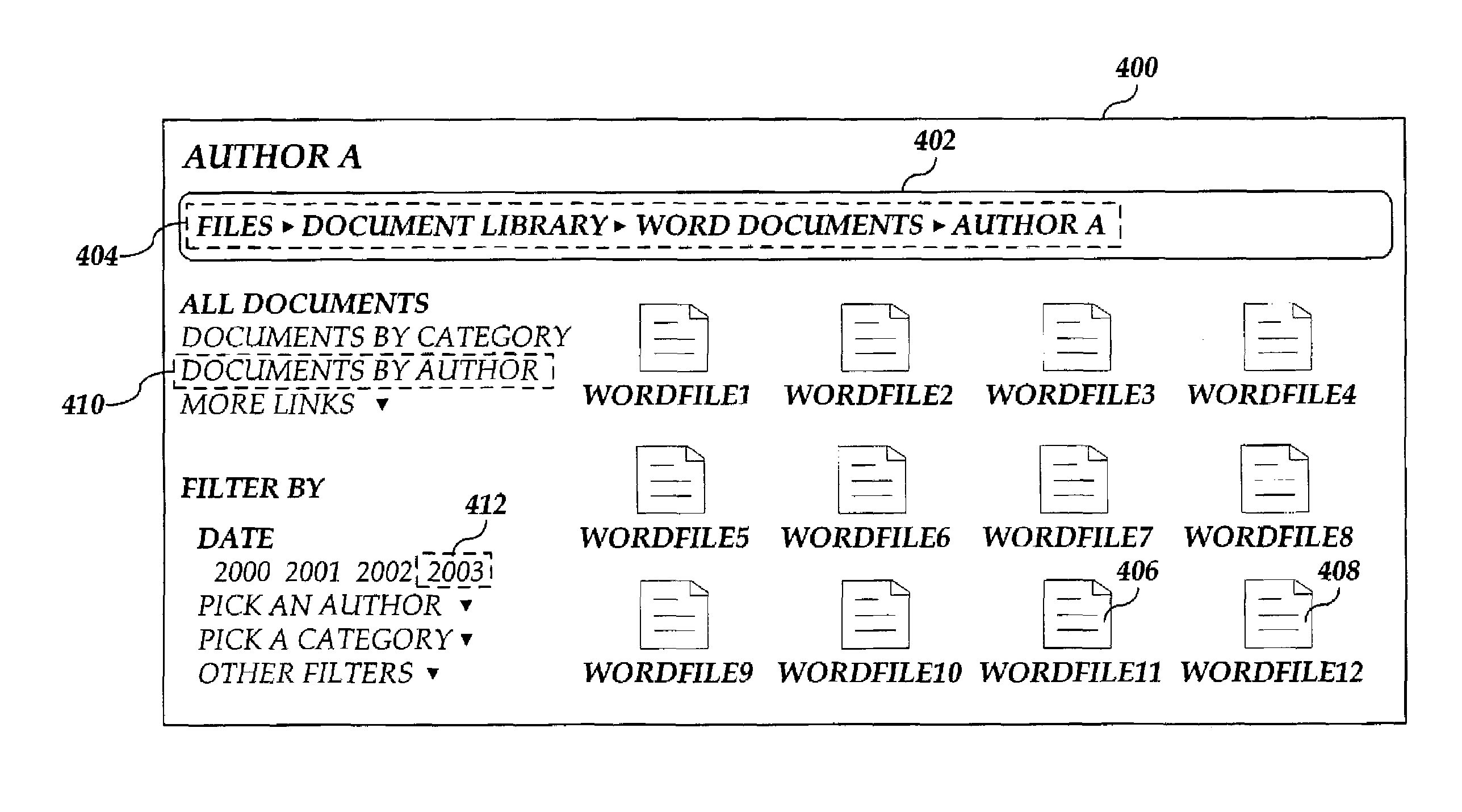 Virtual address bar user interface control