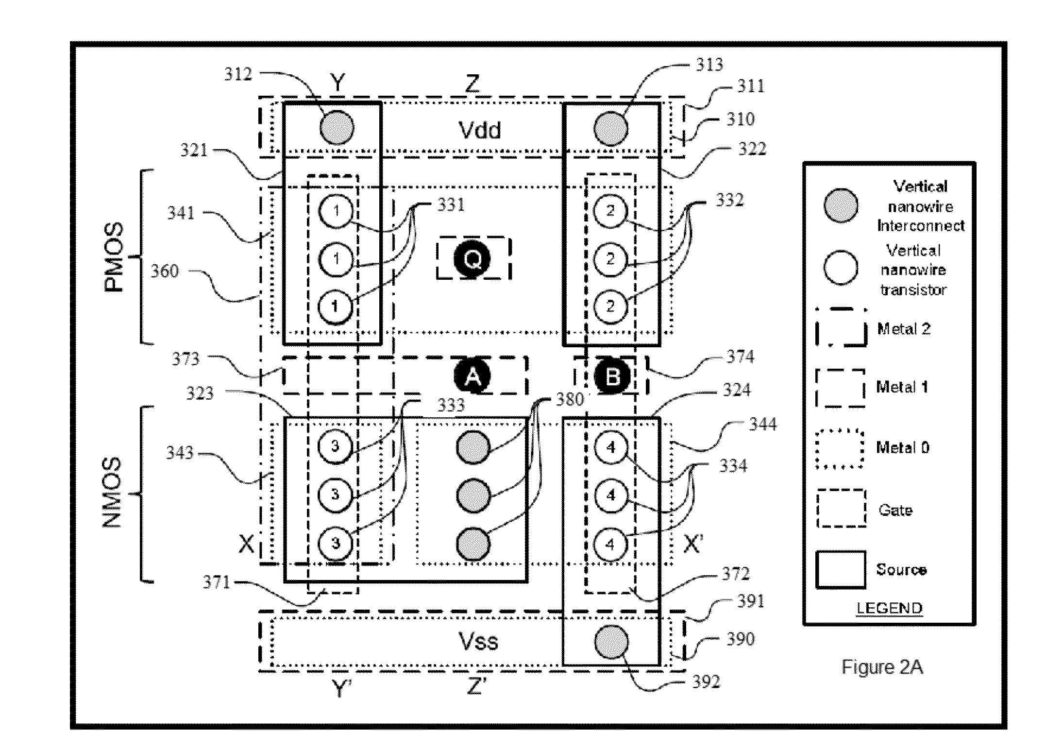 Arrays with compact series connection for vertical nanowires realizations