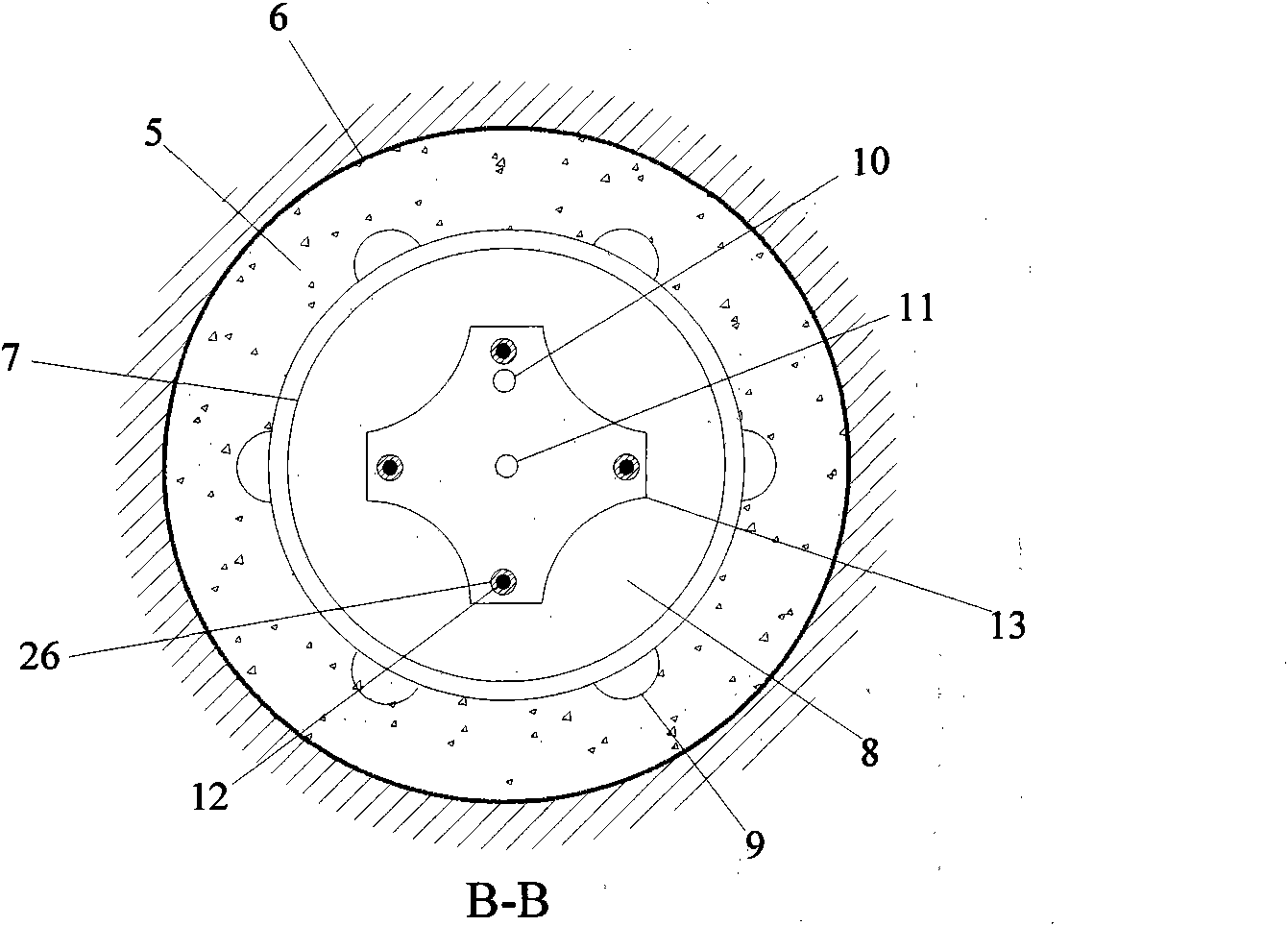 Double anchoring section prestressed anchoring system with three-layer protection and anchoring method thereof