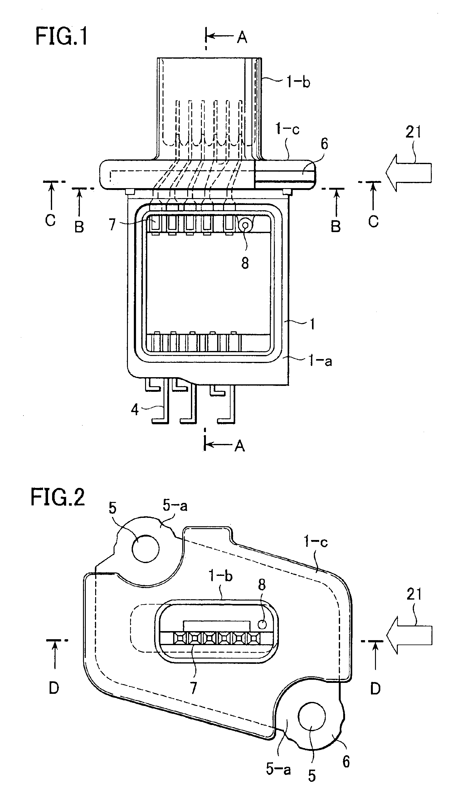 Thermal type flow measuring instrument with mold casing in metal insert