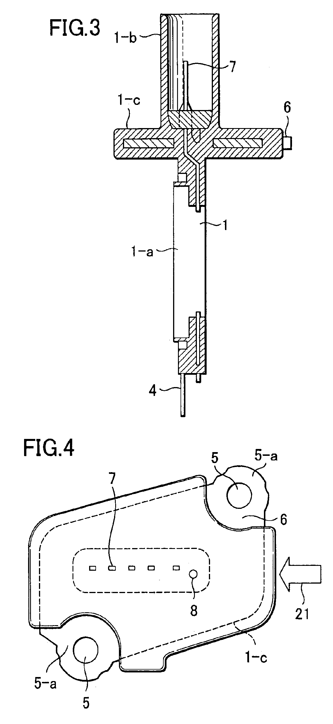 Thermal type flow measuring instrument with mold casing in metal insert