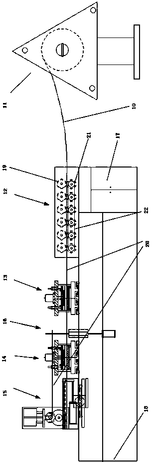 Production line and method for metal dustpan hand-carry beam