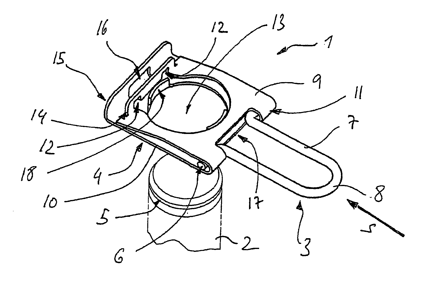 Arrangement for axial securing of grooved bolt