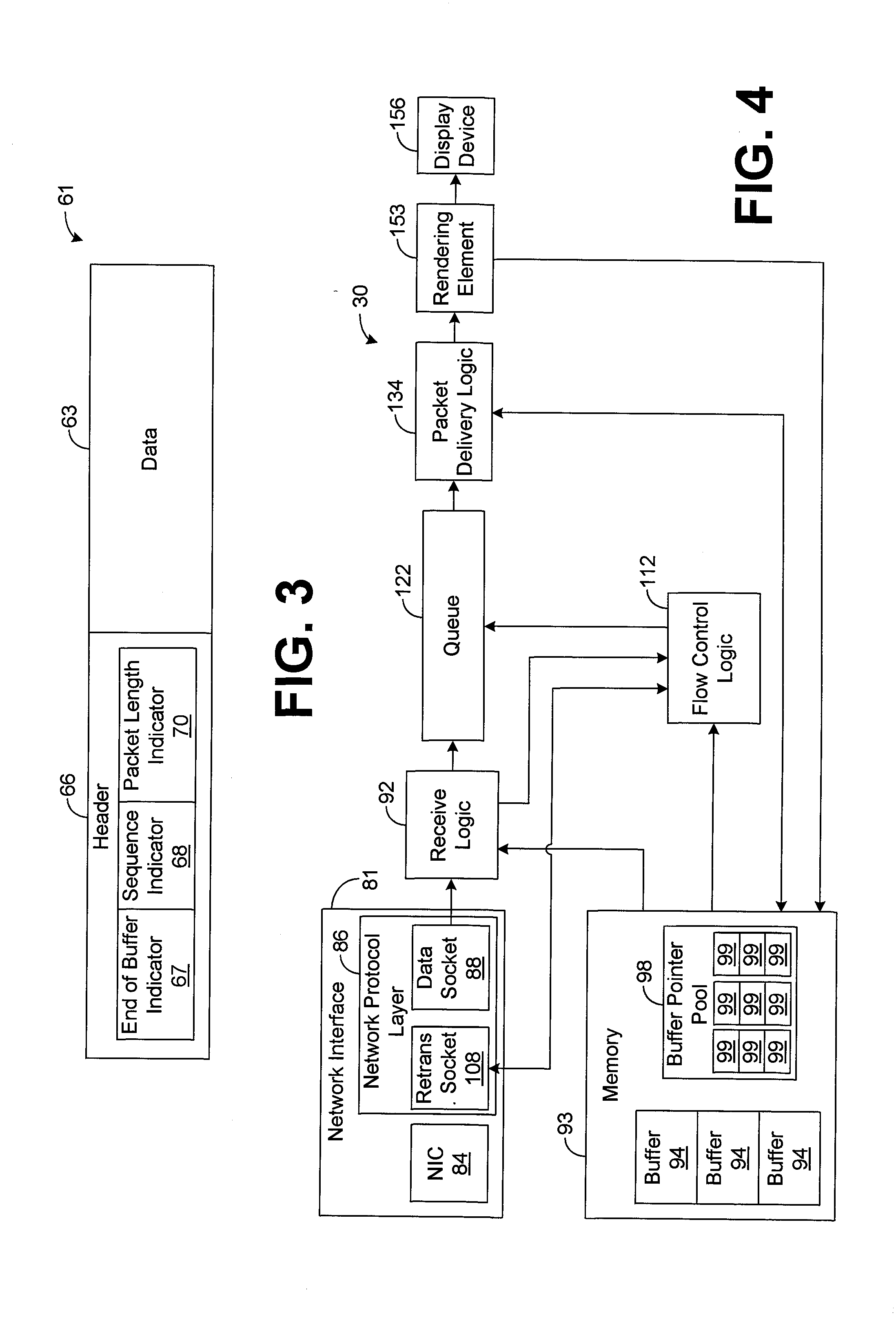 System and method for buffering data received from a network