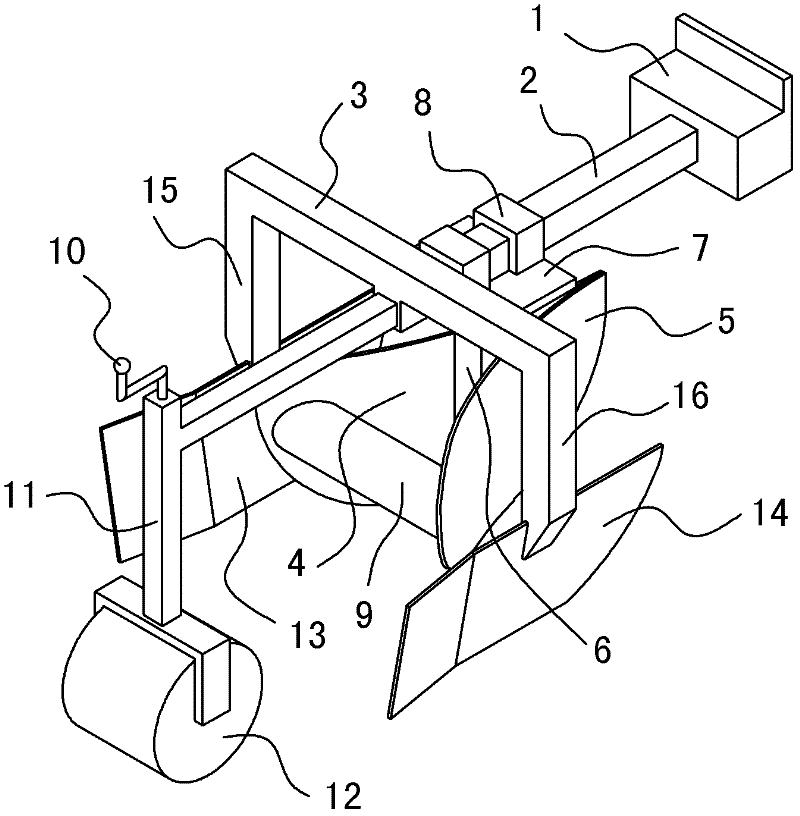 Mechanical ditching and soil covering device used in rice stubble paddy fields