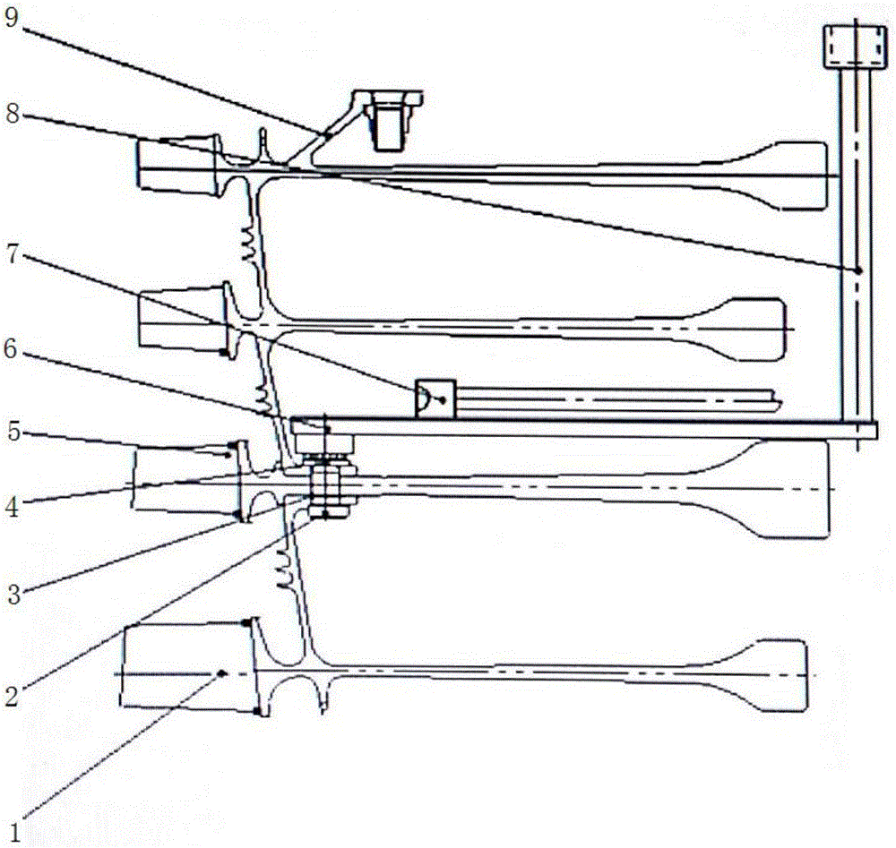 Assembly method and device for self-locking nuts between aero-engine air compressor rotor discs